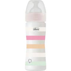 Chicco Well Being Biberão Fluxo Médio Rosa Branco 250ml