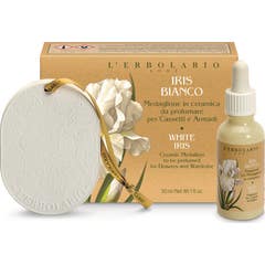 L’Erbolario Iris Branco Medalhão de Cerâmica Perfumado 30 ml