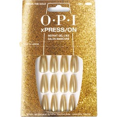 Opi xPRESS/ON Kit Unhas Postiças Long Break the Gold