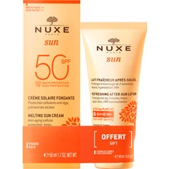Nuxe Sun Crema Fundente Facial SPF50 50ml+Leche Refrescante After Sun 50ml