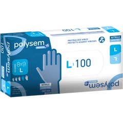 Polysem Luvas Nitrilo Sem Pó 8/9 L 100 Unidades