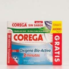 Corega® Oxígeno Bio-Activo 66 tabletas efervescentes + Sin Sabor crema fijadora 8,5g