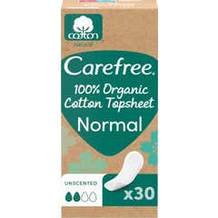 Carefree Organic Cotton Topsheet Normal Salvaslip 30 Unidades