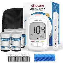 Sinocare Safe Aq Pro I Kit Glicômetro + 100 Tiras + Punção