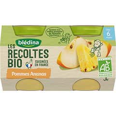 Blédina Compotas Orgânicas para Bebés Ananás Maçã a partir dos 6 meses 130gx2