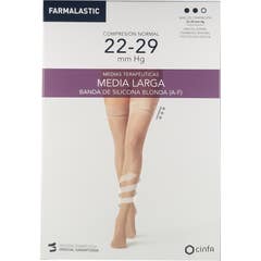 Farmalastic Meia Alta com Renda Compressão Normal Camel Tamanho G 1 Par
