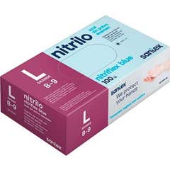Santex Luvas de Nitrilo Sem Pó Azul T-L 100 unid.