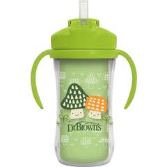 Dr Brown's Copo Térmico Palhinha Pegas Verde 300 ml 1 Unidade