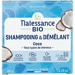Natessance Champú & Desenredante Sólido Coco Bio Vegan 65g