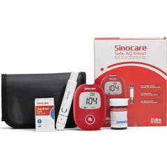 Sinocare Safe Aq Smart Kit 25 + 25 + Glicosímetro + Saco