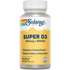 Solaray Super D3 100Mg 4000Ui 100 Pérolas