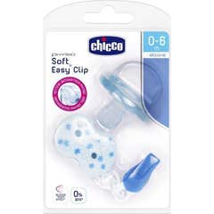 Chicco Physio Soft Chupeta + Clip Azul 0-6M 1 Unidade