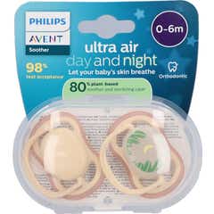 Philips Avent Ultra Air Chupeta Verde Claro Laranja Claro 2 unid.