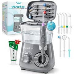 Aquapik100® Irrigador Dental Waterflosser 600 ml 10 Níveis Cinza 1 unid