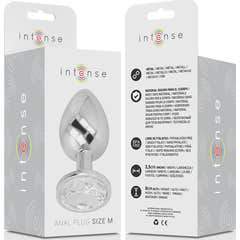 Intense Plug Anal Metal Cristal Prata Tamanho M 1 Unidade