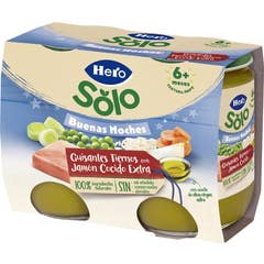 Hero Baby Boa Noite Ervilhas Presunto Tenro 2x190 gr