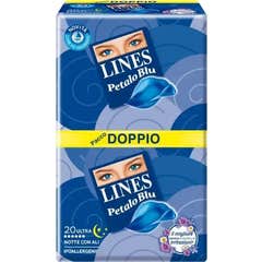 Lines Petalo Blu Assorbente Notte Lungo con Ali 24 Unità