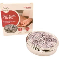 Aposán Porta Comprimidos 3 Tomas com Espelho 1 Unidade