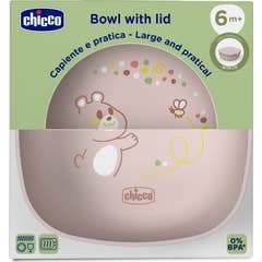 Chicco Tigela com Tampa Rosa 6M+ 1 Unidade