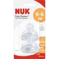 Nuk First Choice boca de tetina de silicone ampla T1 Orifício L 2uds