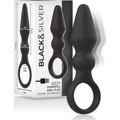 Black&Silver Ozzy Potente Plug Anal Silicone 1 Unidade