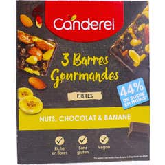 Canderel 3 Barras Gourmet Nozes Chocolate & Banana 3x35g