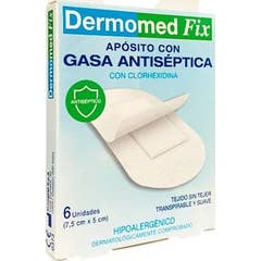 Dermomed Fix Penso com Gaze Antisséptica 7,5Cmx5cm 6 Unidades