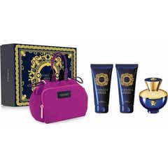 Versace Dylan Blue Pour Femme Set With Pink Bag 4 Unidades