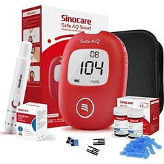 Sinocare Safe Aq Smart Kit 150 + Glicosímetro + Bolsa