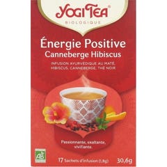 Chá Yogi Chá de Arando de Energia Positiva Hibiscus Orgânico 17 saquetas de chá