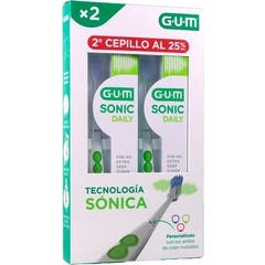 GUM Pack Sonic Daily Cepillo Eléctrico Blanco 2uds