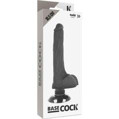 Basecock Vibrador Realista 2-1 Preto 18,5cm 1pc