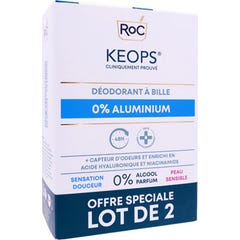 Keops Desodorante Roll-On 0% Alumínio 2x30 ml