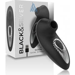 Black&Silver Drake Deluxe Sucking Vibe Silicone Black 1 Unidade