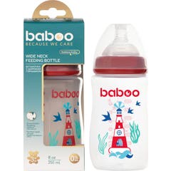 Baboo Mamadeira Anti-Cólica Vermelho Marinho 3M 250ml 1 Unidade