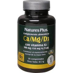 Nature's Plus Cálcio Magnésio D3 com Vitamina K2 30Comp Nature's Plus Cálcio Magnésio D3 com Vitamina K2 30Comp