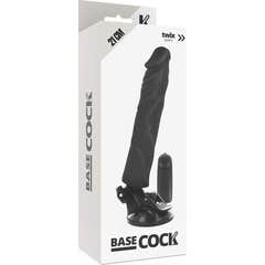 Basecock Vibrador Realista Controle Remoto de Vibrador Preto 21cm 1pc