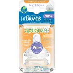 Opção do Dr. Brown + Mamilo + Boca larga 9M 2pcs