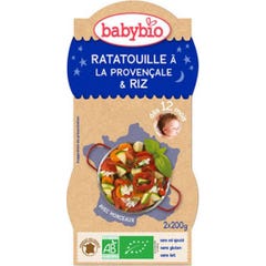 Babybio Good Night Ratatatouille Rice Bio ds 12 meses 200g lote de 2 tigelas
