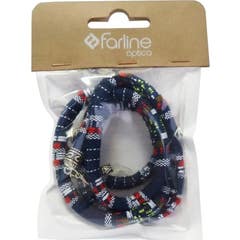Farline Cordão Óculos Étnico Azul Marinho Redondo 1 Unidade