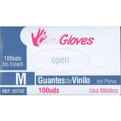 Luva de Vinil sem pó CliniGloves Tamanho XL 100 unid