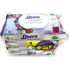 Libero Wet Wipes Toalhetes Higiene Bebê 4x64 Unidades