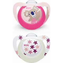 Nuk Starlight Day & Night Chupetes de Silicona 18-36 Meses 2uds