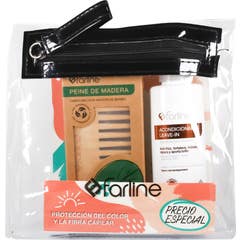 Farline Conjunto Amaciador Leave-In 150 ml + Pente de Bambu + Nécessaire