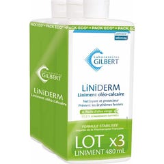Liniderm Pack Linimento Aceite Calcáreo 3x480ml
