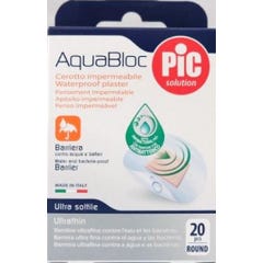 Pic Aquabloc Round Waterproof Plasters 22 5Mm 20Pcs 20Pcs 24002