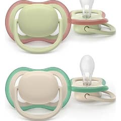 Philips Avent Ultra Air Chupeta Eco Bege Verde 6-18M 2 Unidades
