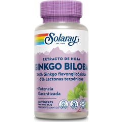Extrato de Ginkgo Biloba Solaray 60 Mg 60 Tampas