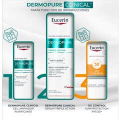 Eucerin Piel Grasa DermoPure Serum + Gel Limpiador 20 ml + Solar 5ml