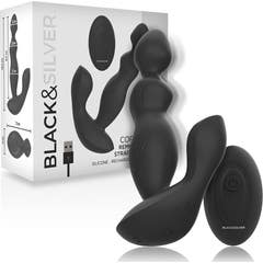 Black&Silver Cora Plug Anal Silicone Control Remote 1 Unidade